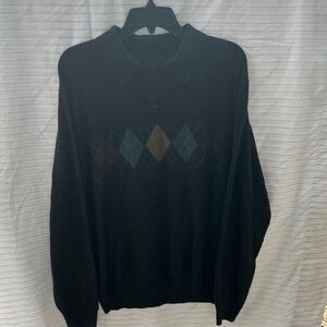 Men's Black Argyle Sweater